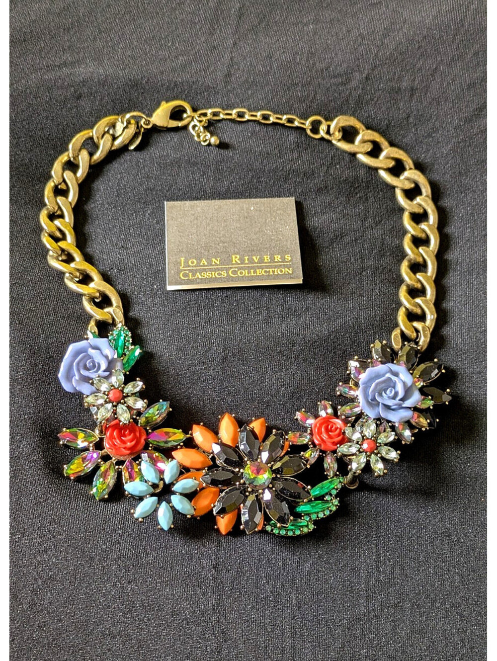 Joan Rivers Necklace Classics Collection Bouquet Garden Flower Statement Pouch
